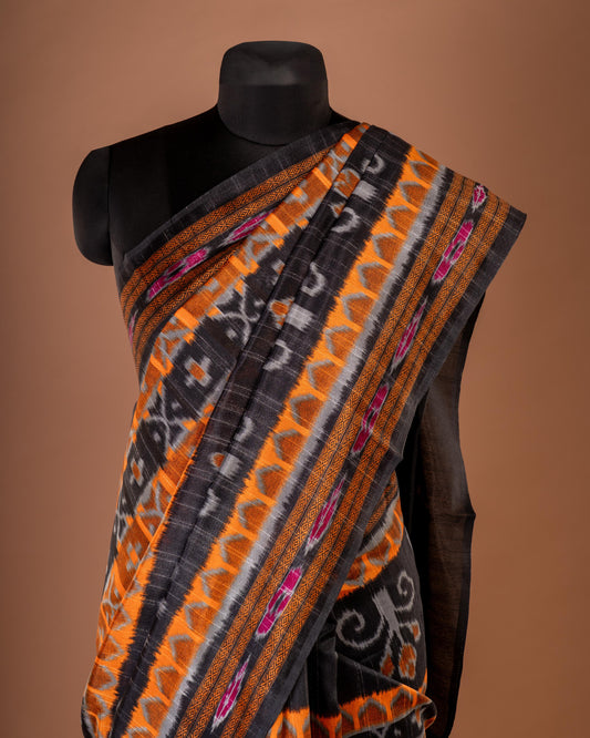 Fire & Threads – Vibrance Woven in Ikat Elegance