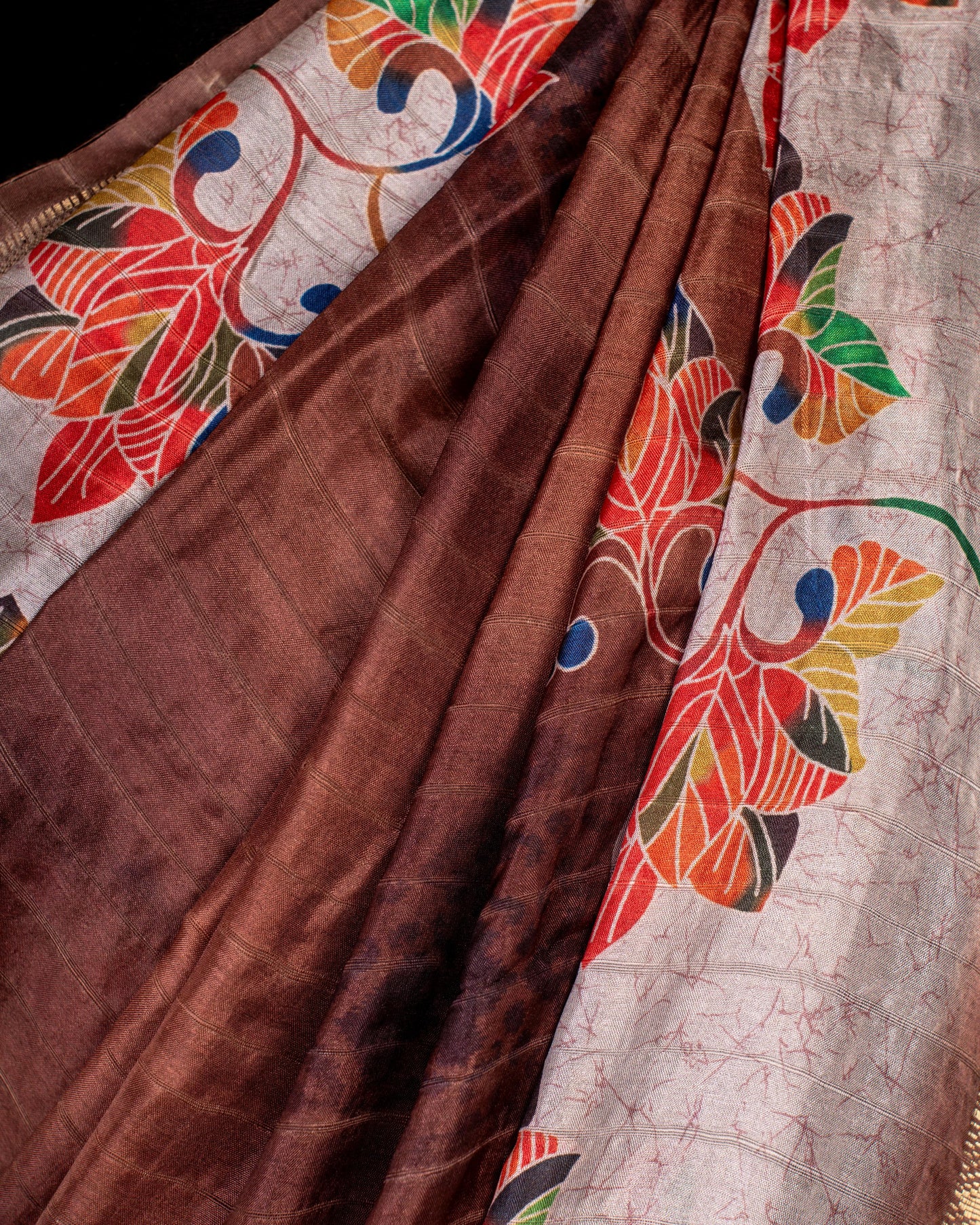 Elegance in Every Drape – Brown & Beige Embroidered Saree