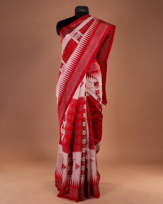 Redefined in Red - A Heritage Drape with Modern Grace