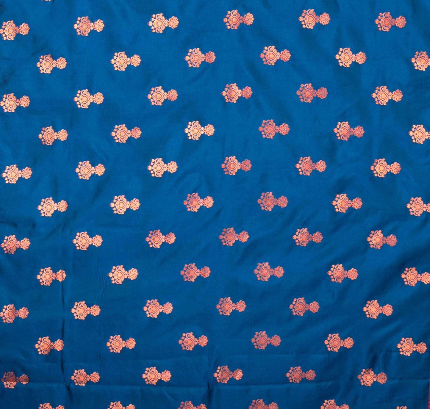 Royal Blue Paithani Saree with Rich Red Zari Border & Intricate Butti Work