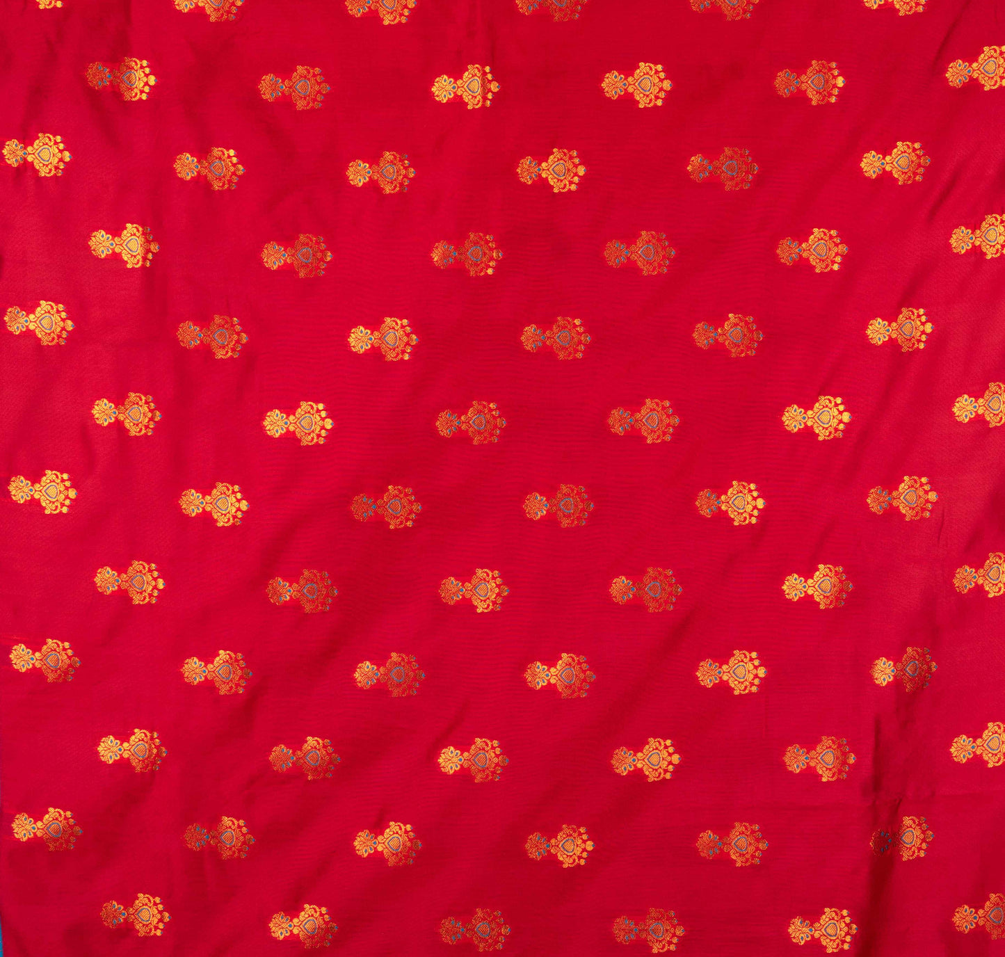 Kanya Kathaa Red Paithani Saree with Blue Zari Border & Peacock Motif Pallu