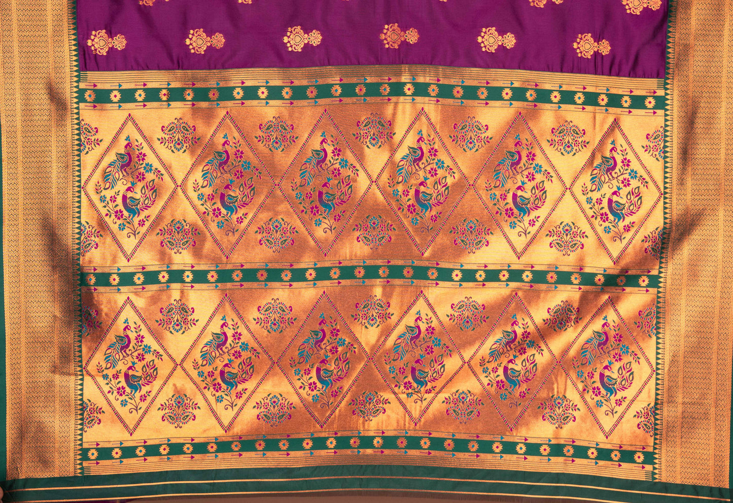Kanya Kathaa – Royal Purple Paithani Saree with Golden Zari Work