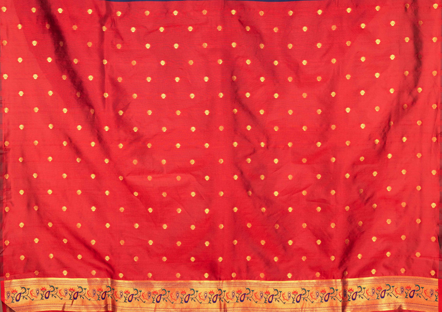 Kanya Kathaa – Royal Blue Paithani Saree with Red Border & Traditional Zari Work