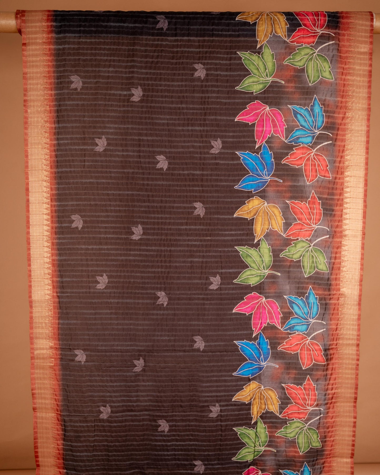 Bold Leaves, Soft Elegance - A Saree That Blooms